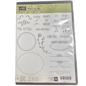 Stampin Up Rubber Stamp Set of 20 That’s the Tag New & Used in Storage Case